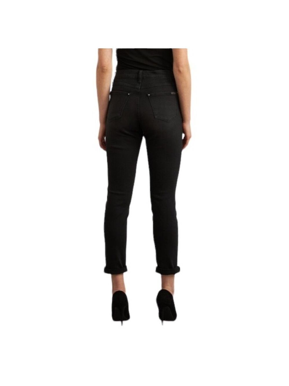 Joseph Ribkoff High Rise Black Faded Stretch Denim Jeans Cropped Womens Size 8 - Picture 2 of 13